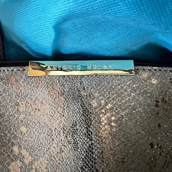 Antonio Melani Leather Tote Bag, Lightweight Gold Shimmer - Picture 5 of 11